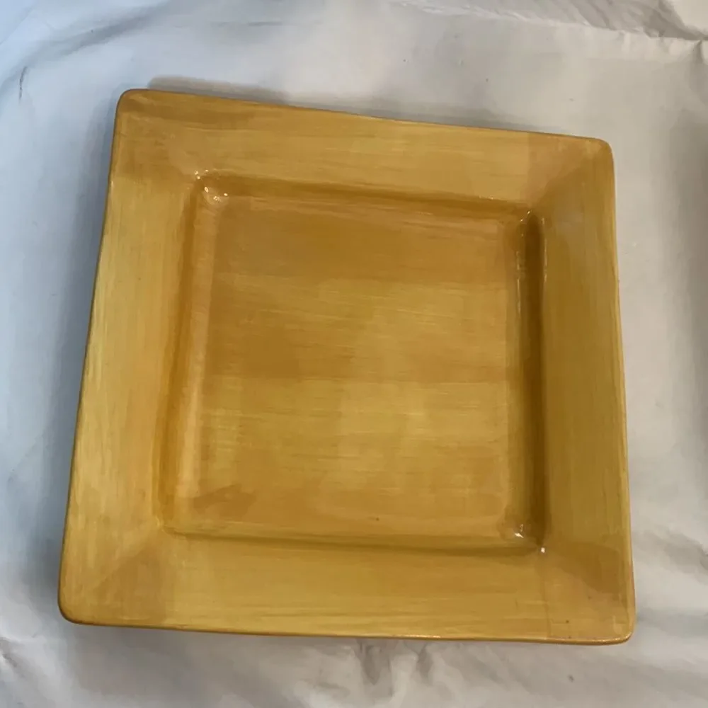 Pier 1 Hand Painted Earthenware Essential Colours 10 1/2 In Square Dinner Plate